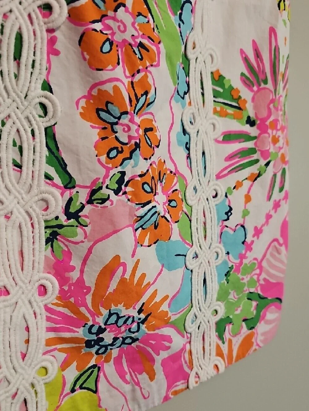 Lilly Pulitzer Target Pink Multi Floral Shift Dress with Lace Trim